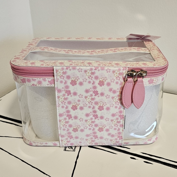 🌸🐻 NWT San-x Rilakkuma Korilakkuma Sakura Clear Cosmetics Makeup Pouch Bag - Picture 8 of 10